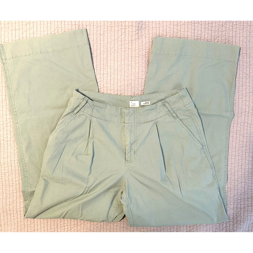 A New Day Women's Size 6 (28x30.5) Regular Length Wide Leg Pleated Pants‎ Green
